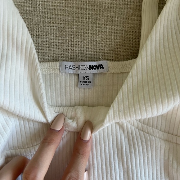 FN | Cream Ribbed Mini Dress - Picture 3 of 3